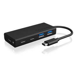 ICY BOX IB-HUB1426-CPD Hub USB 5 Puertos (2xUSB3.0, 2xUSB-C, 1xUSB-C PD 60W) SuperSpeed Pasivo Negro Aluminio