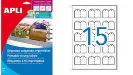 APLI Etiquetas Colgantes Imprimibles Blancas 28x43 mm 150 uds.