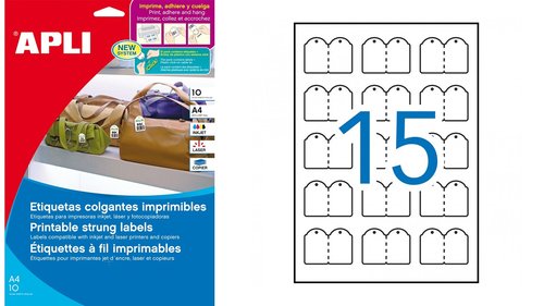 APLI Etiquetas Colgantes Imprimibles Blancas 28x43 mm 150 uds. APLI Etiquetas Colgantes Imprimibles Blancas 28x43 mm 150 uds.