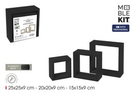 Moblekit Set de 3 Estantes ISAR Black