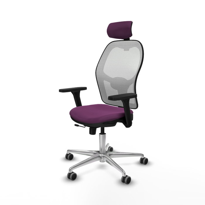 PIQUERAS Y CRESPO Silla de oficina Jorquera con mecanismo Sincro/Traslack, Similpiel Morado y Malla Blanco PIQUERAS Y CRESPO Silla de oficina Jorquera con mecanismo Sincro/Traslack, Similpiel Morado y Malla Blanco