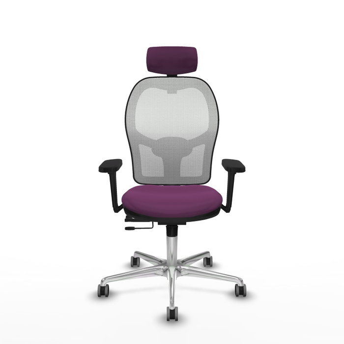 PIQUERAS Y CRESPO Silla de oficina Jorquera con mecanismo Sincro/Traslack, Similpiel Morado y Malla Blanco PIQUERAS Y CRESPO Silla de oficina Jorquera con mecanismo Sincro/Traslack, Similpiel Morado y Malla Blanco