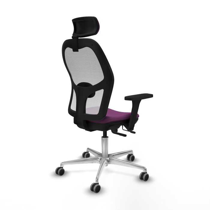 PIQUERAS Y CRESPO Silla de oficina Jorquera con mecanismo Sincro/Traslack, Similpiel Morado y Malla Blanco PIQUERAS Y CRESPO Silla de oficina Jorquera con mecanismo Sincro/Traslack, Similpiel Morado y Malla Blanco