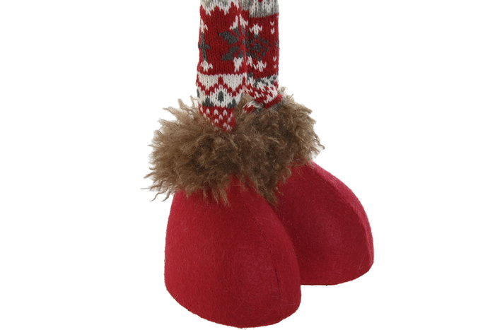 DKD Home Decor Figura Reno Ski Rojo y Marrón