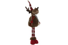 DKD Home Decor Figura Reno Ski Rojo y Marrón