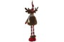 DKD Home Decor Figura Reno Ski Rojo y Marrón