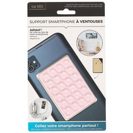 Be Mix Soporte con Ventosa para Teléfono con 24 Ventosas para Manos Libres y Superficies Lisas 5.5x8 cm