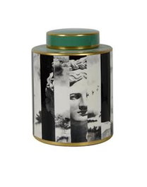 DKD Home Decor Tibor de Porcelana Jing Estat Verde