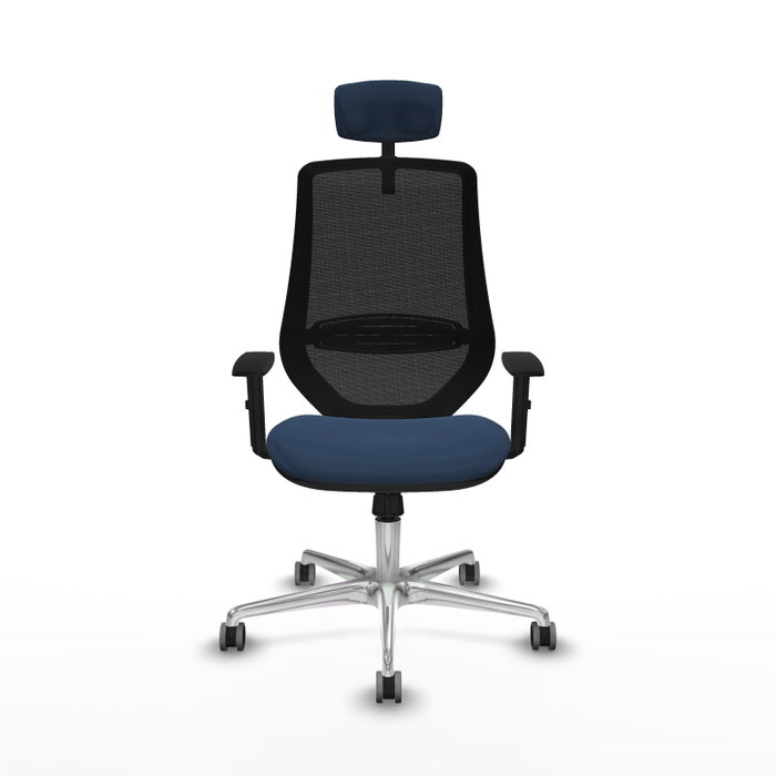 PIQUERAS Y CRESPO Silla de oficina Mardos con Mecanismo Sincro Azul Marino y Negro
