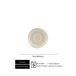 Summa Barista Platillo Llano Blanco 16 cm (Set de 6)
