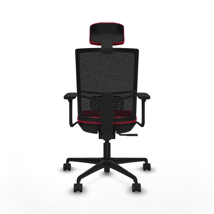 PIQUERAS Y CRESPO Silla de oficina Yunquera con mecanismo Sincro, Rojo y Negro