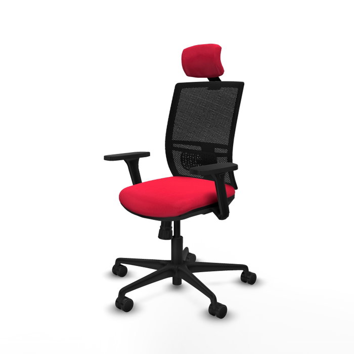 PIQUERAS Y CRESPO Silla de oficina Yunquera con mecanismo Sincro, Rojo y Negro