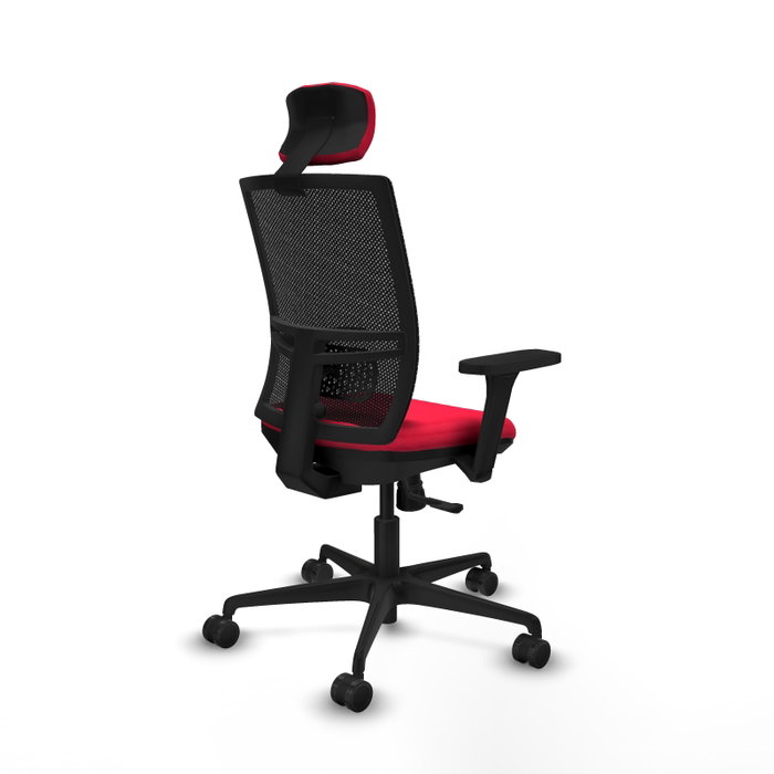 PIQUERAS Y CRESPO Silla de oficina Yunquera con mecanismo Sincro, Rojo y Negro