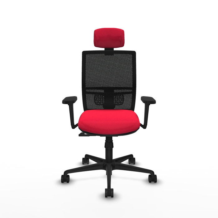 PIQUERAS Y CRESPO Silla de oficina Yunquera con mecanismo Sincro, Rojo y Negro