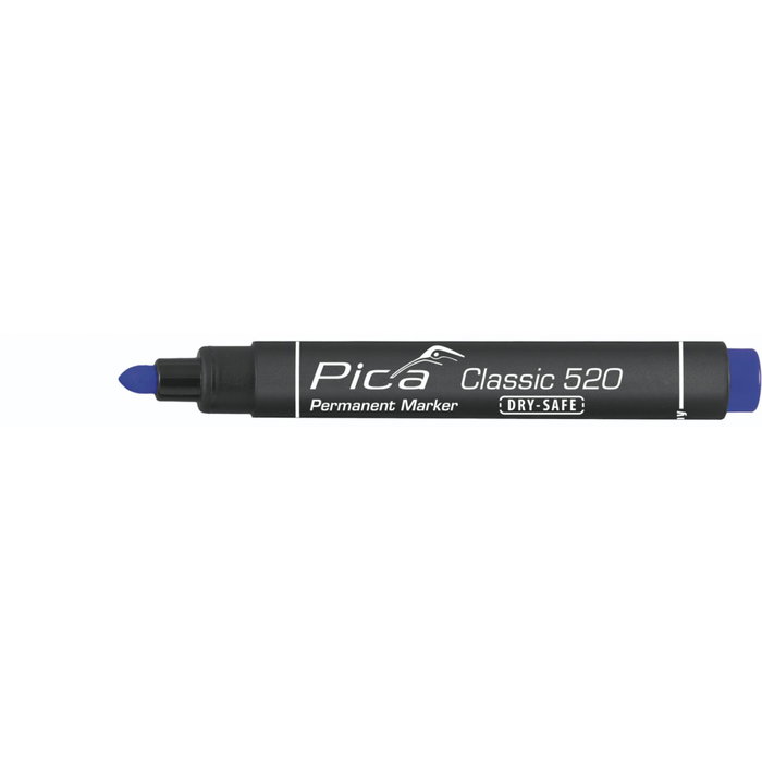 Pica Marcador Permanente con Punta Redonda 1-4 mm, Azul