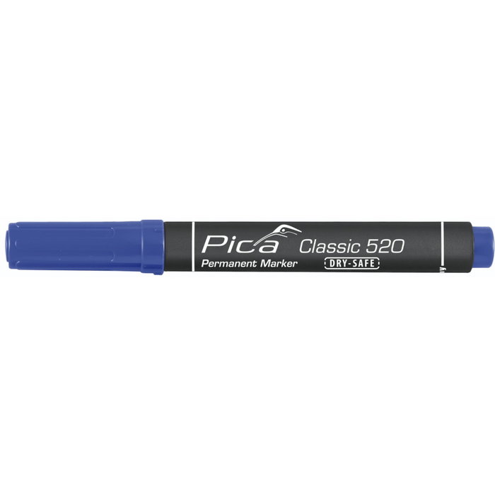 Pica Marcador Permanente con Punta Redonda 1-4 mm, Azul