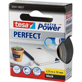 Tesa Duct Tape extra Power Perfect negra de 2,75 m x 19 mm