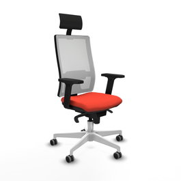 PIQUERAS Y CRESPO Silla de oficina Horna con mecanismo Sincro, Naranja oscuro y Blanco
