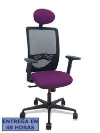 Piqueras Y Crespo Silla Zulema con Mecanismo Sincro, Malla Negra y Asiento Morado