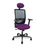 Piqueras Y Crespo Silla Zulema con Mecanismo Sincro, Malla Negra y Asiento Morado