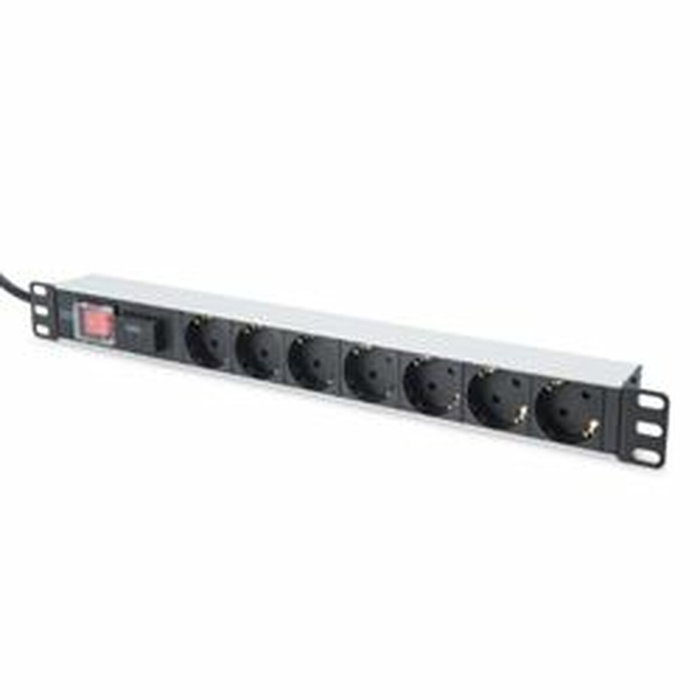 Digitus DN-95407 Regleta de enchufes 7 salidas AC Plata