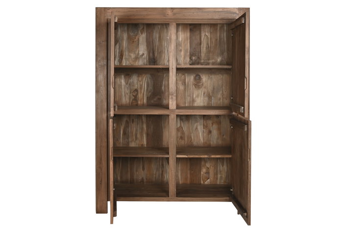 DKD Home Decor Armario Indo minimal 24 Natural 4 puertas 130 x 45 x 180 cm