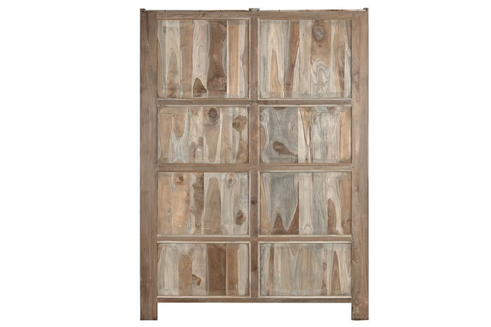 DKD Home Decor Armario Indo minimal 24 Natural 4 puertas 130 x 45 x 180 cm