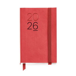 Agenda Anual (2026) Miquelrius Basic Luxor Cosida Tapa Simil Piel Con Goma Passport 90X140 D/P Rojo