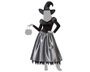Disfraz de Bruja Halloween Mujer Adulto Plateada con Vestido Largo y Sombrero