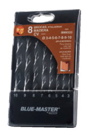BLUE MASTER Estuche de Brocas para Madera Hexagonal 3-8 mm
