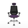 PIQUERAS Y CRESPO Silla de oficina Mardos con mecanismo Sincro, Morado y Negro