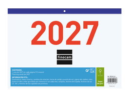 Finocam Calendario de Escritorio 2027 Mensual Números Grandes F93 300x210