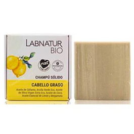 Labnatur Bio Champú Sólido para Cabello Graso 75g - Arcilla Verde, Aceite de Avena y Oliva - Vegano, Sin Parabenos, Fabricado en España