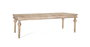 GINER Y COLOMER Mesa de Comedor 200 cm de Madera de Mango Maciza con Talla Geométrica y Acabado en Pátina Blanca, Estilo Rústico Vintage