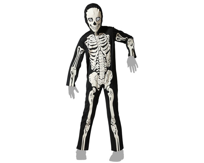 Disfraz Mono Luminiscente Esqueleto Con Máscara Infantil Niño 7-9 Años Glow-in-the-dark Halloween