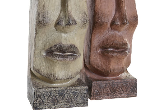 DKD Home Decor Macetero Moderno Resina Terracota Beige 17 x 49 x 16 cm (2 Unidades)