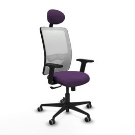 PIQUERAS Y CRESPO Silla de oficina Zulema con Mecanismo Sincro, Morado y Blanco