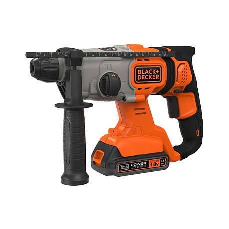 Black & Decker Taladro Percutor SDS Plus 18V 2x2.5Ah BCD900E2K - Capacidad 25mm, 1880 RPM, Incluye 2 Baterías y Maletín