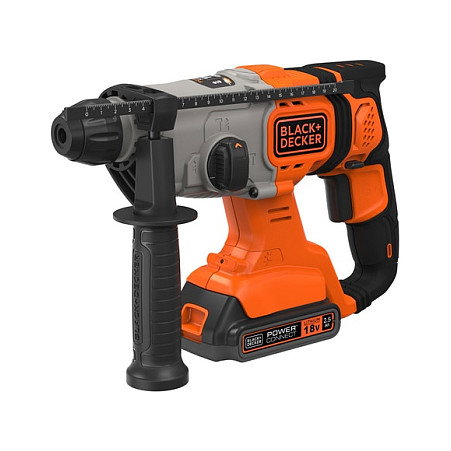 Black & Decker Taladro Percutor SDS Plus 18V 2x2.5Ah BCD900E2K - Capacidad 25mm, 1880 RPM, Incluye 2 Baterías y Maletín