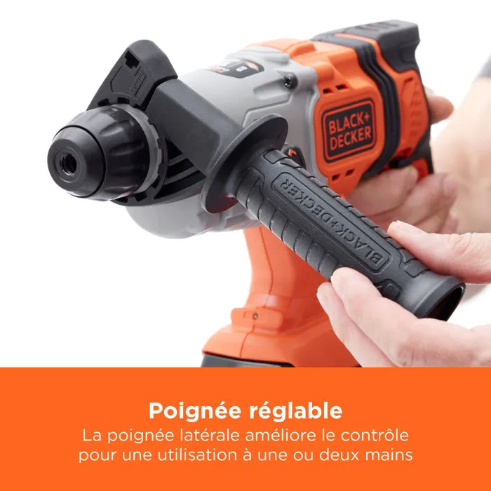 Black & Decker BCD900E2K Martillo perforador inalámbrico SDS-Plus 18V con 2 baterías de 2,5 Ah Black & Decker BCD900E2K Martillo perforador inalámbrico SDS-Plus 18V con 2 baterías de 2,5 Ah