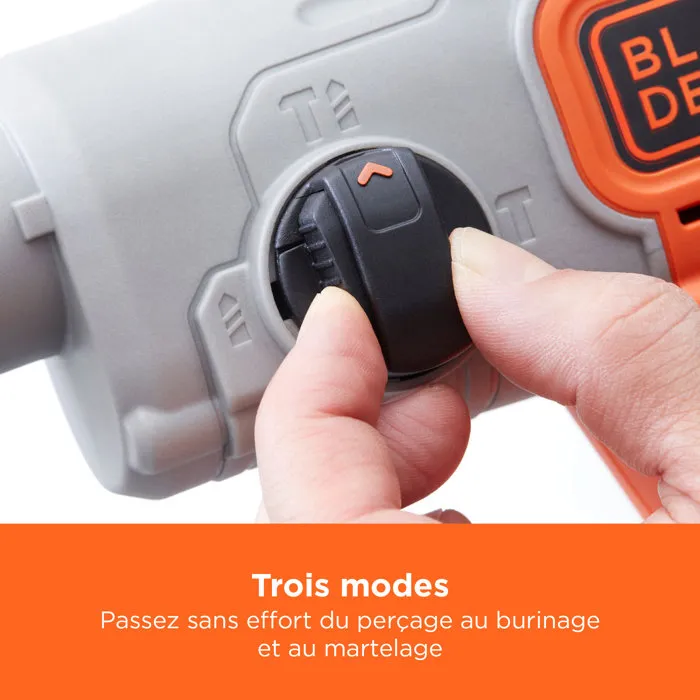 Black & Decker BCD900E2K Martillo SDS-Plus 18V con 2 baterías de 2,5 Ah