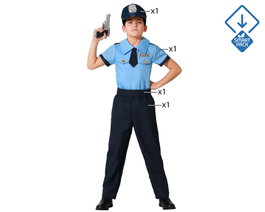 Disfraz Policía Niño Infantil Uniforme Azul 3-4 Años