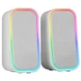 Mars Gaming Altavoces Bluetooth MS-OM/ 20W/ 2.0/ Blanco con Chipset DSP y RGB Control, Sonido Envolvente y Conectividad 5.3 + AUX-IN