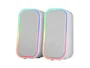 Mars Gaming Altavoces MS-OM Gaming PC 20W, Bluetooth 5.3 y AUX-IN, Iluminación RGB Dinámica, Color Blanco, Sistema 2.0, Con Caja de Control y Cable USB, Para Juegos y Música