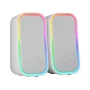 Mars Gaming Altavoces MS-OM Gaming PC 20W, Bluetooth 5.3 y AUX-IN, Iluminación RGB Dinámica, Color Blanco, Sistema 2.0, Con Caja de Control y Cable USB, Para Juegos y Música