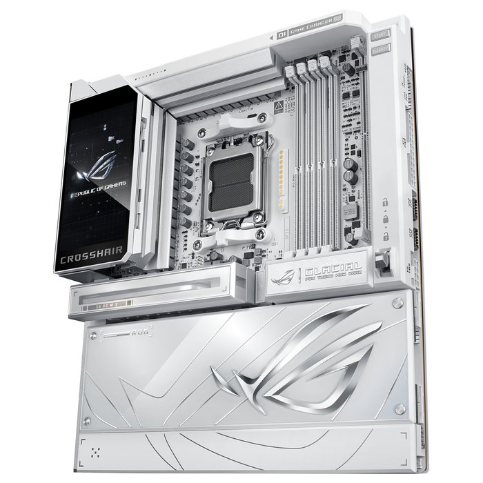 ASUS ROG CROSSHAIR X870E GLACIAL Placa Base ATX para AMD AM5 DDR5 Wi-Fi 7 Bluetooth 5.4 USB4 10GbE Blanco
