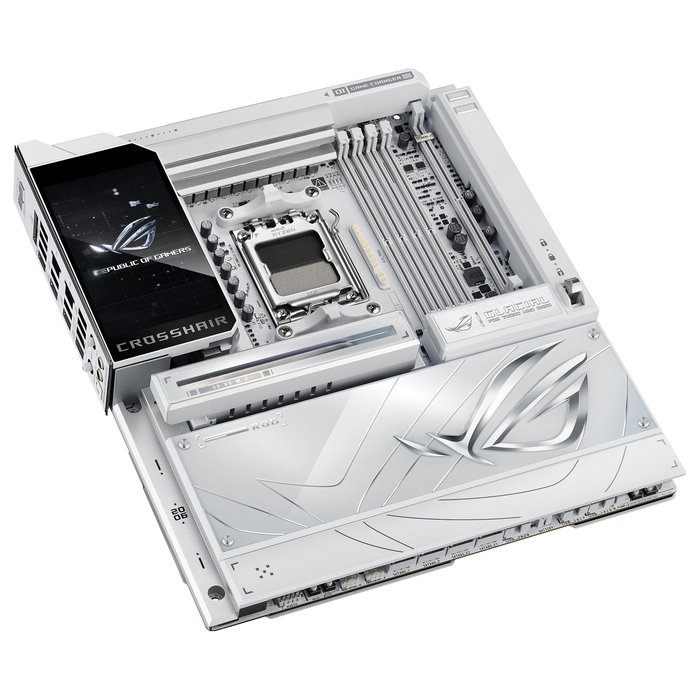 ASUS ROG CROSSHAIR X870E GLACIAL Placa Base ATX para AMD AM5 DDR5 Wi-Fi 7 Bluetooth 5.4 USB4 10GbE Blanco