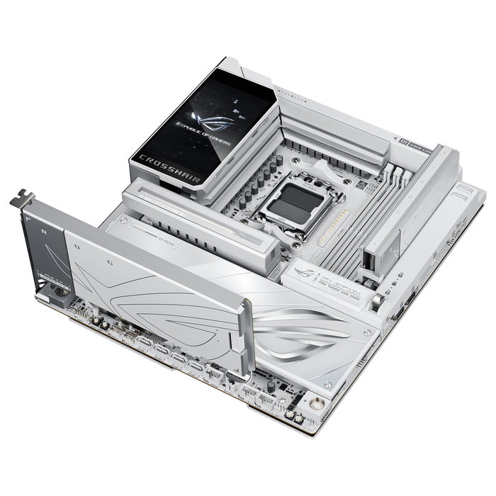 ASUS ROG CROSSHAIR X870E GLACIAL Placa Base ATX para AMD AM5 DDR5 Wi-Fi 7 Bluetooth 5.4 USB4 10GbE Blanco