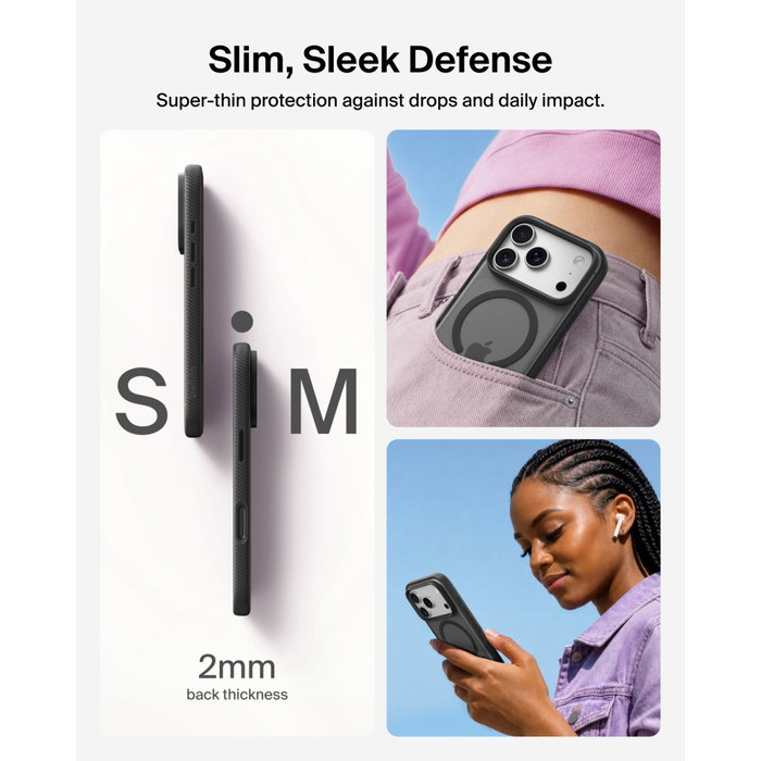Belkin SheerForce Grip Case para iPhone 18 Pro / iPhone 17 Pro, Negro
