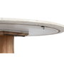 DKD Home Decor Mesa de Comedor de Acacia y Mármol 115x115x76 cm Blanco y Natural